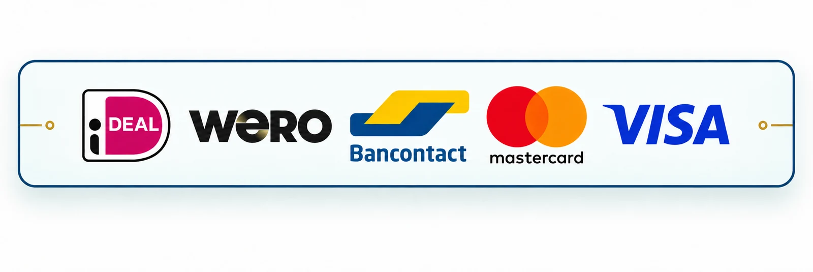 Betaal met iDEAL, Wero, Bancontact, Mastercard of Visa